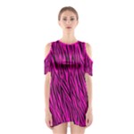 pink zebra stripes Women s Cutout Shoulder One Piece