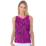 Hot Pink Zebra Stripes Women s Basketball Tank Top