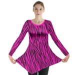 Pink Zebra Stripes Long Sleeve Tunic 