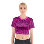 Pink Zebra Stripes  Cotton Crop Top