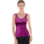 Hot Pink Zebra Stripes Tank Top