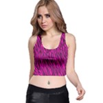 Hot Pink Zebra Stripes Racer Back Crop Top