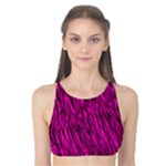 Hot Pink Zebra Stripes  Tank Bikini Top