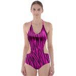 Hot Pink Zebra Stripes Cut-Out One Piece Swimsuit