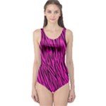 Hot Pink Zebra Stripes One Piece Swimsuit