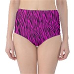 Hot Pink Zebra Stripes High-Waist Bikini Bottoms