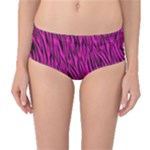 Hot Pink Zebra Stripes  Mid-Waist Bikini Bottoms