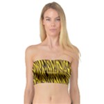 Yellow Zebra Stripes Animal Print Fur Bandeau Top