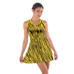 Yellow Zebra Stripes Animal Print Fur Cotton Racerback Dress