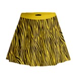 Yellow Zebra Stripes Animal Print Fur  Mini Flare Skirt