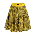 Yellow Zebra Stripes Animal Print Fur  High Waist Skirt