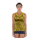 Yellow Zebra Stripes Animal Print Fur Women s Sport Tank Top 