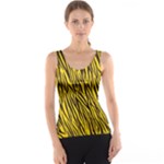 Yellow Zebra Stripes Animal Print Fur  Tank Top