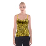 Yellow Zebra Stripes Animal Print Fur  Spaghetti Strap Top