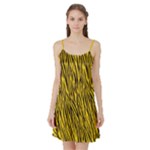 Yellow Zebra Stripes Animal Print Fur Satin Night Slip