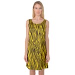 Yellow Zebra Stripes Animal Print Fur  Sleeveless Satin Nightdress