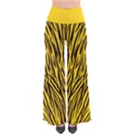 Yellow Zebra Stripes Animal Print Fur  Women s Chic Palazzo Pants 