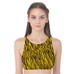 Yellow Zebra Stripes Animal Print Fur  Tank Bikini Top