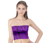 Purple Zebra Animal Print Fur  Tube Top