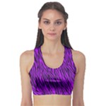 Purple Zebra Animal Print Fur  Sports Bra