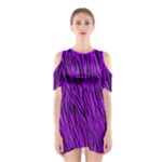 Purple Zebra Animal Print Fur  Women s Cutout Shoulder One Piece