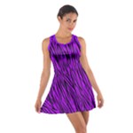 Purple Zebra Animal Print Fur  Cotton Racerback Dress