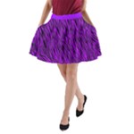 Purple Zebra Animal Print Fur  A-Line Pocket Skirt