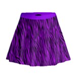 Purple Zebra Animal Print Fur  Mini Flare Skirt