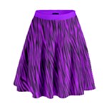 Purple Zebra Animal Print Fur  High Waist Skirt