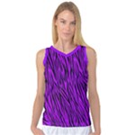 Purple Zebra Animal Print Fur  Women s Basketball Tank Top