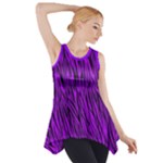 Purple Zebra Animal Print Fur  Side Drop Tank Tunic