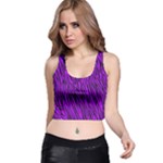 Purple Zebra Animal Print Fur  Racer Back Crop Top