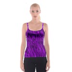 Purple Zebra Animal Print Fur  Spaghetti Strap Top