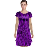 Purple Zebra Animal Print Fur  Cap Sleeve Nightdress