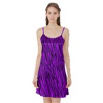 Purple Zebra Animal Print Fur  Satin Night Slip