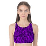 Purple Zebra Animal Print Fur  Tank Bikini Top