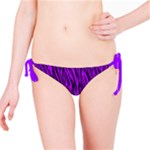 Purple Zebra Animal Print Fur  Bikini Bottom