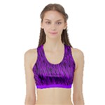 Purple Zebra Animal Print Fur  Women s Sports Bra with Border