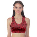 Red Zebra Stripes Animal Print Pattern Sports Bra