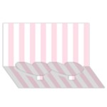 Vertical Stripes - White and Piggy Pink Twin Heart Bottom 3D Greeting Card (8x4)