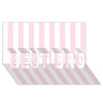 Vertical Stripes - White and Piggy Pink BEST BRO 3D Greeting Card (8x4)