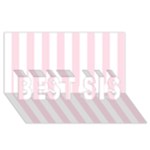 Vertical Stripes - White and Piggy Pink BEST SIS 3D Greeting Card (8x4)