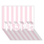 Vertical Stripes - White and Piggy Pink HOPE 3D Greeting Card (7x5)