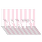 Vertical Stripes - White and Piggy Pink PARTY 3D Greeting Card (8x4)