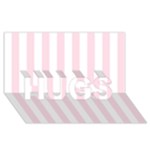 Vertical Stripes - White and Piggy Pink HUGS 3D Greeting Card (8x4)