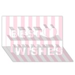 Vertical Stripes - White and Piggy Pink Best Wish 3D Greeting Card (8x4)