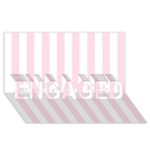 Vertical Stripes - White and Piggy Pink ENGAGED 3D Greeting Card (8x4)