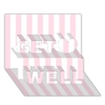 Vertical Stripes - White and Piggy Pink Get Well 3D Greeting Card (7x5)