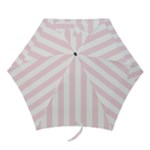 Vertical Stripes - White and Piggy Pink Mini Umbrella