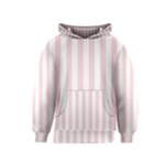 Vertical Stripes - White and Pale Pink Kid s Pullover Hoodie